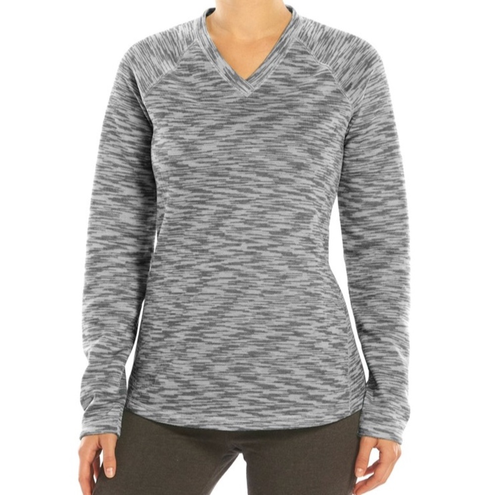 NWT Tek Gear V-Neck Sweater Fleece Grey Size S